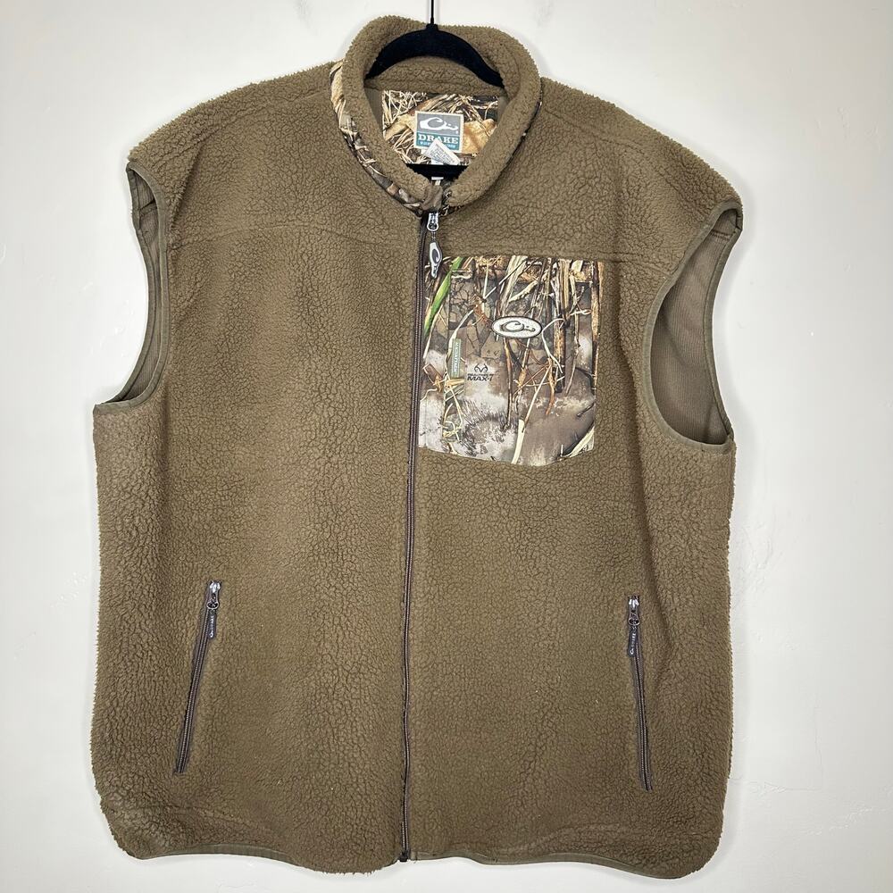 Drake Waterfowl Systems Sherpa Fleece Vest Camo Hunting Outdoor Realtree Men 3XL